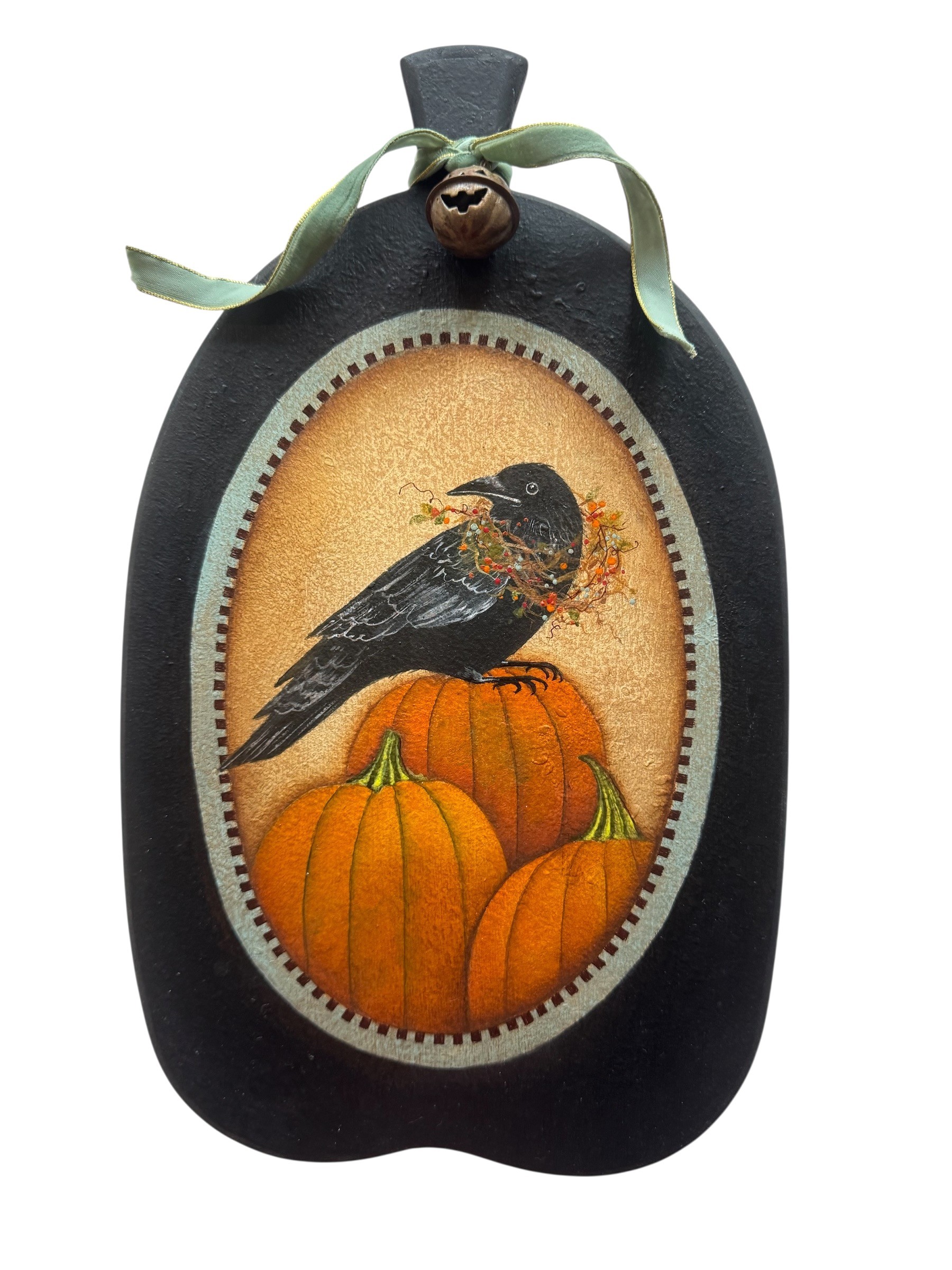 Lynne Andrews fall crow and pumpkin design
